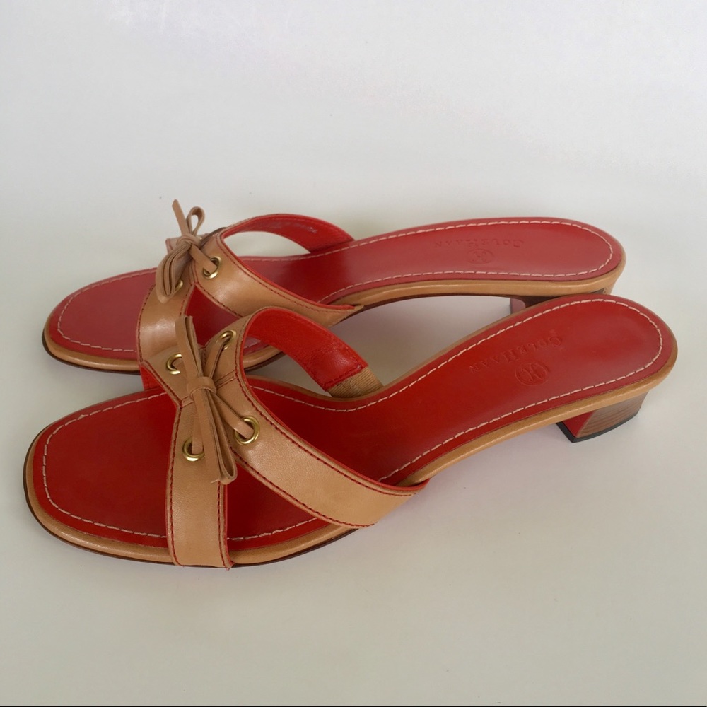 COLE HANN Peep Toe Slip On Sandals